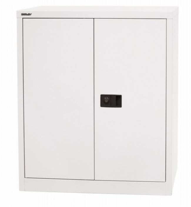 Metallschrank mit Türen 2 cm | 90 | Ordnerhöhen Breite Weiß